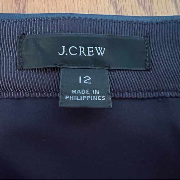 J. Crew Navy Blue Pleather Size 12 Women's Lined Mini Skirt - Picture 5 of 7